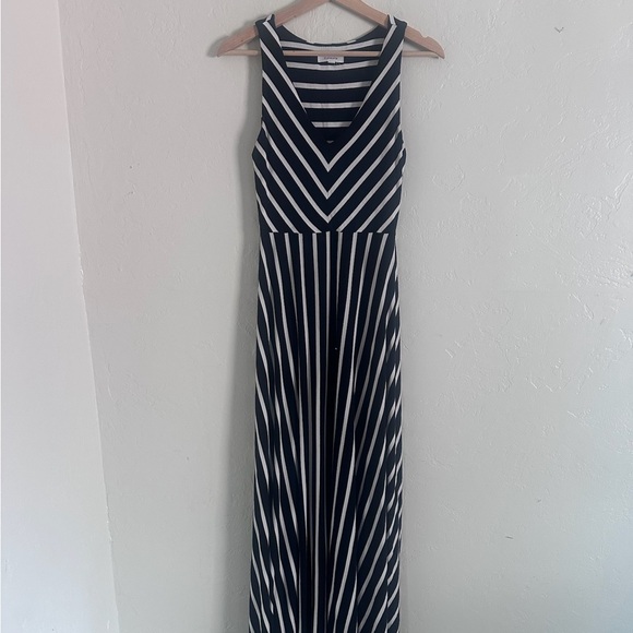 Athleta Black and White Striped Maxi Dress - Picture 1 of 4